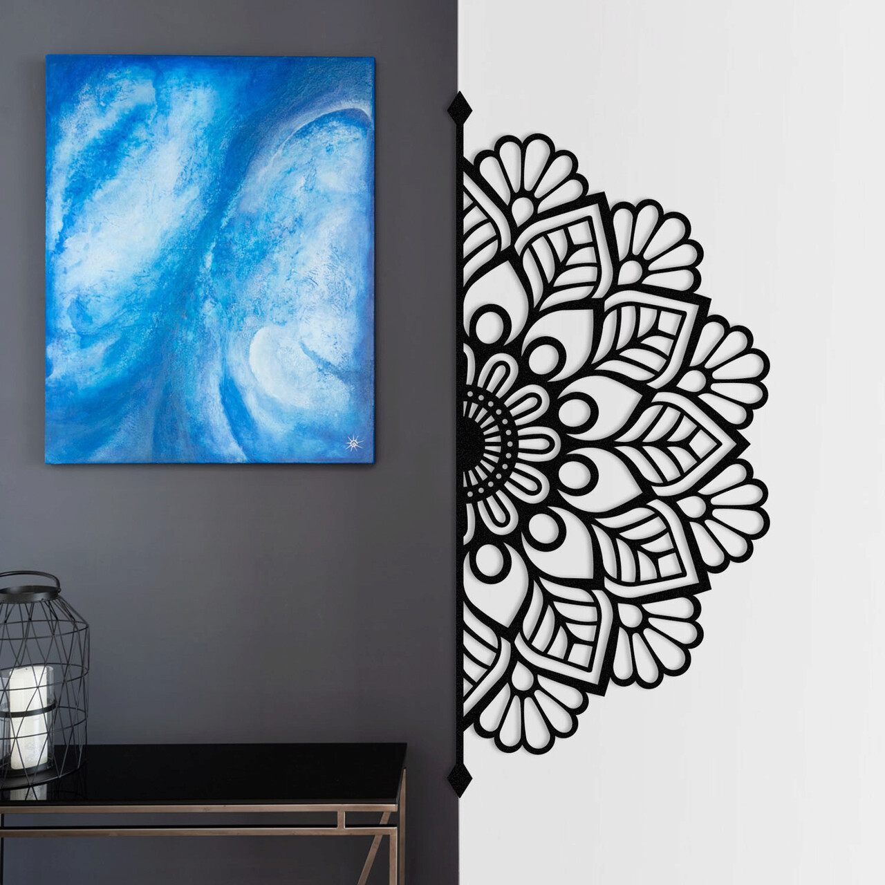 Decoratiune de perete, Esila, metal, 160 x 71 cm, negru - imagine 7